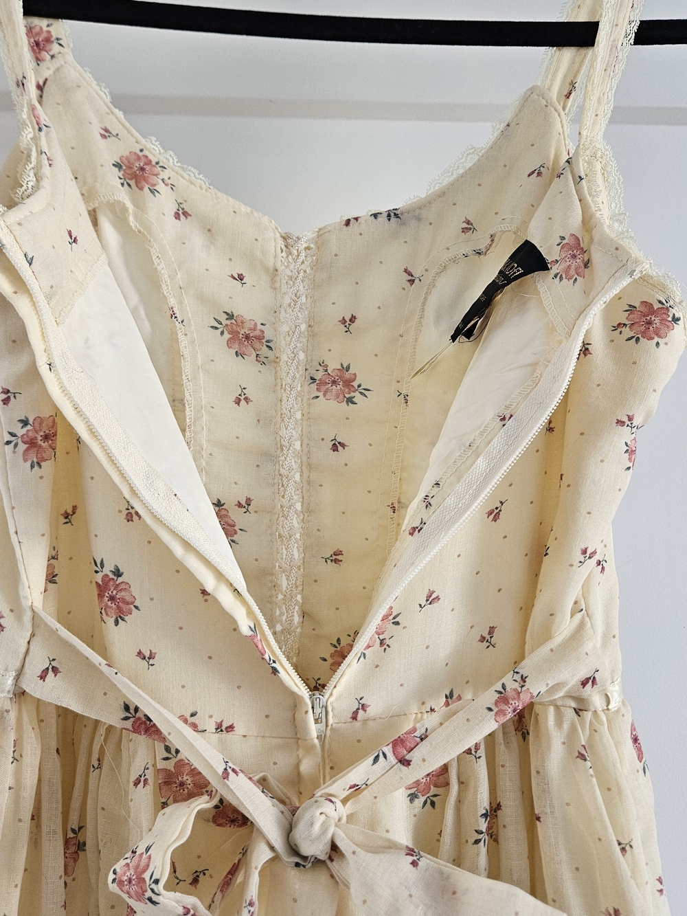 Vtg 70s Shamash & Yofi Prairie Maxi Dress - Gunne Sax Style Size 11 Cottagecore - Picture 11 of 14